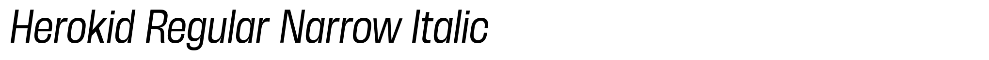 Herokid Regular Narrow Italic image